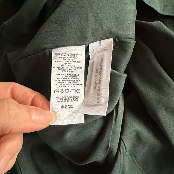Ann Taylor Split Neck Sheath Dress Suiting Collection Dark Green NWT 10 TALL - Picture 12 of 12